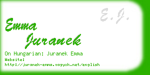 emma juranek business card